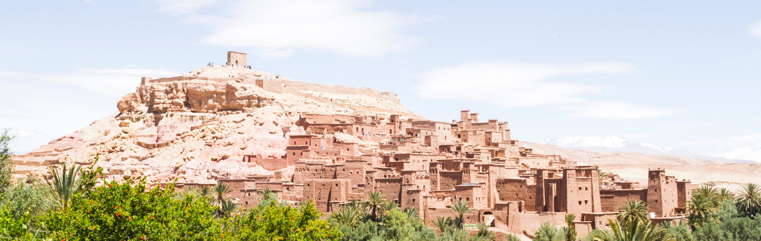 Fortress and an ancient city in a desert landscape