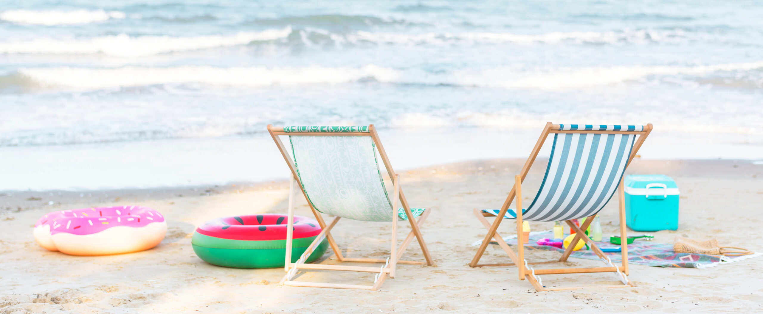 Beach chairs on the oceanside